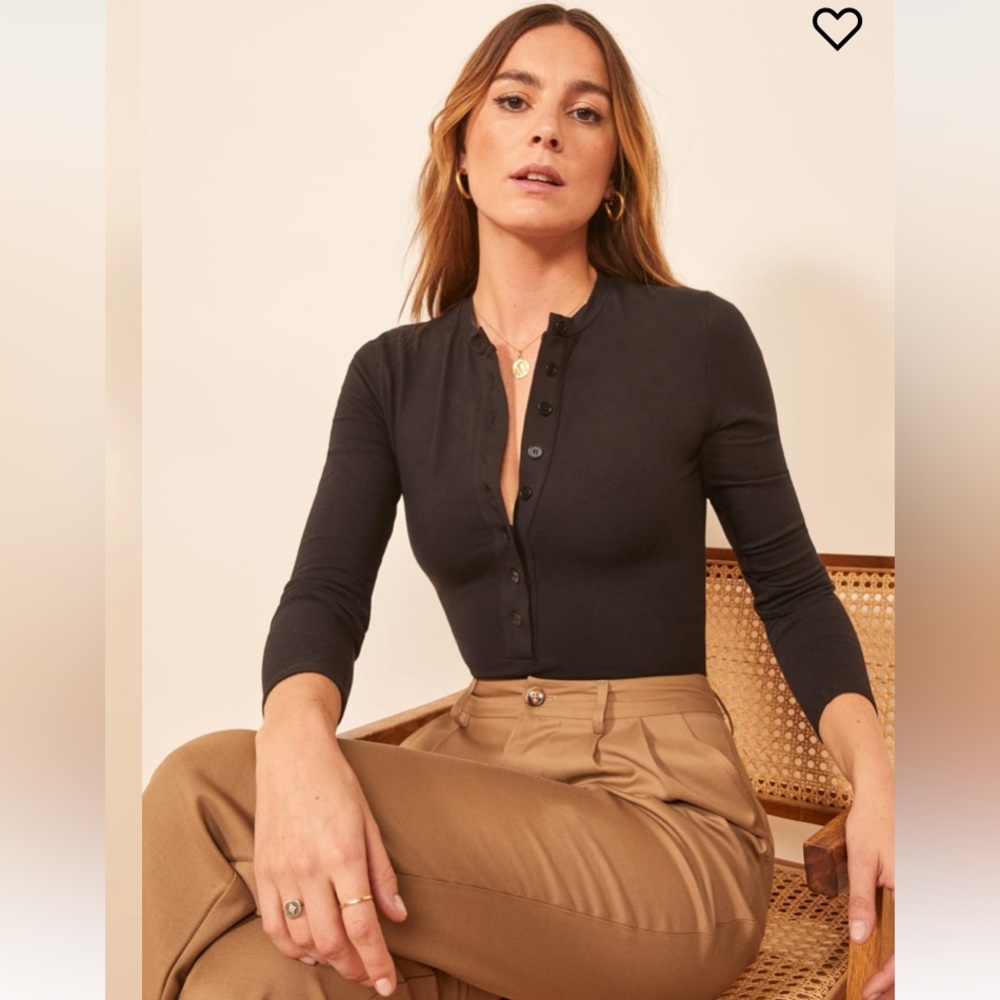 Reformation Nisa Bodysuit Long sleeve in Black